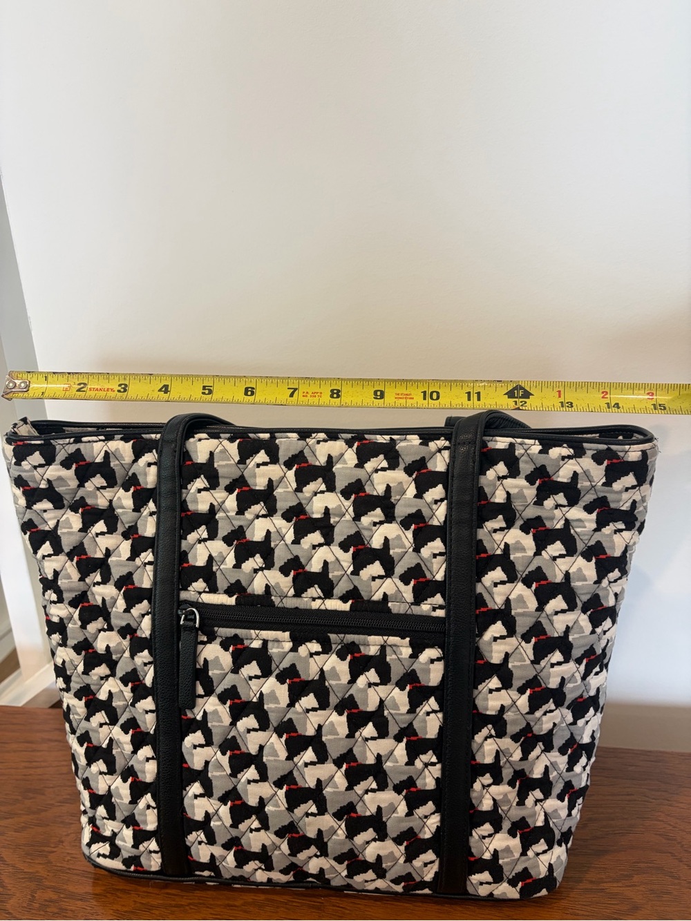 Vera Bradley Quilted Scottie Tote - Black, White & Red - Picture 8 of 9